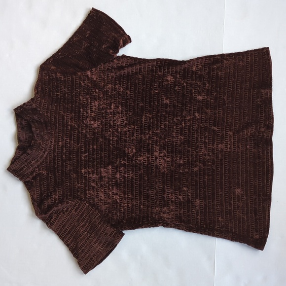 Kathie Lee Collection Turtleneck Short Sleeve Top L Brown - Picture 4 of 11